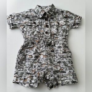 Banana Republic baby boy’s linen safari romper | size 6-12M.